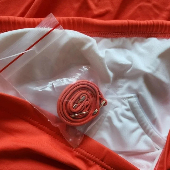 ♠️KATE SPADE♠️ One piece Hot Cherry Swimwear  Red Strapless Removable Paddin… - Picture 5 of 6